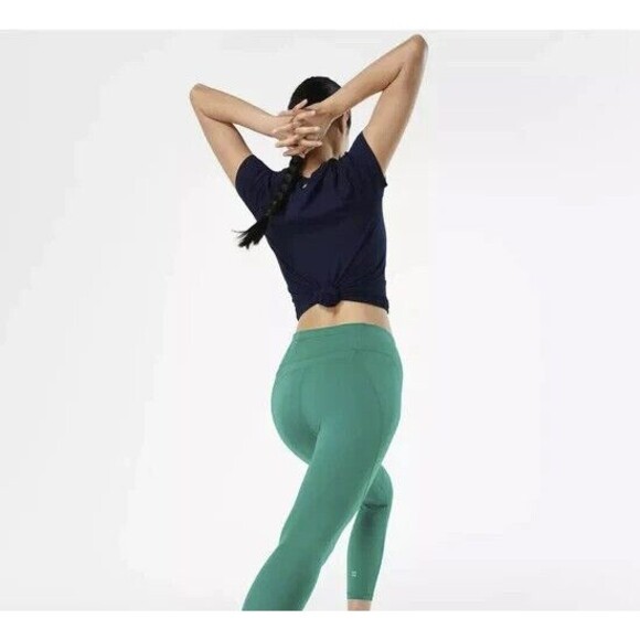 NWT Sweaty Betty Power Leggings M US Dark Aqua Blue Teal Green Run Workout 27 Ne - Picture 10 of 11